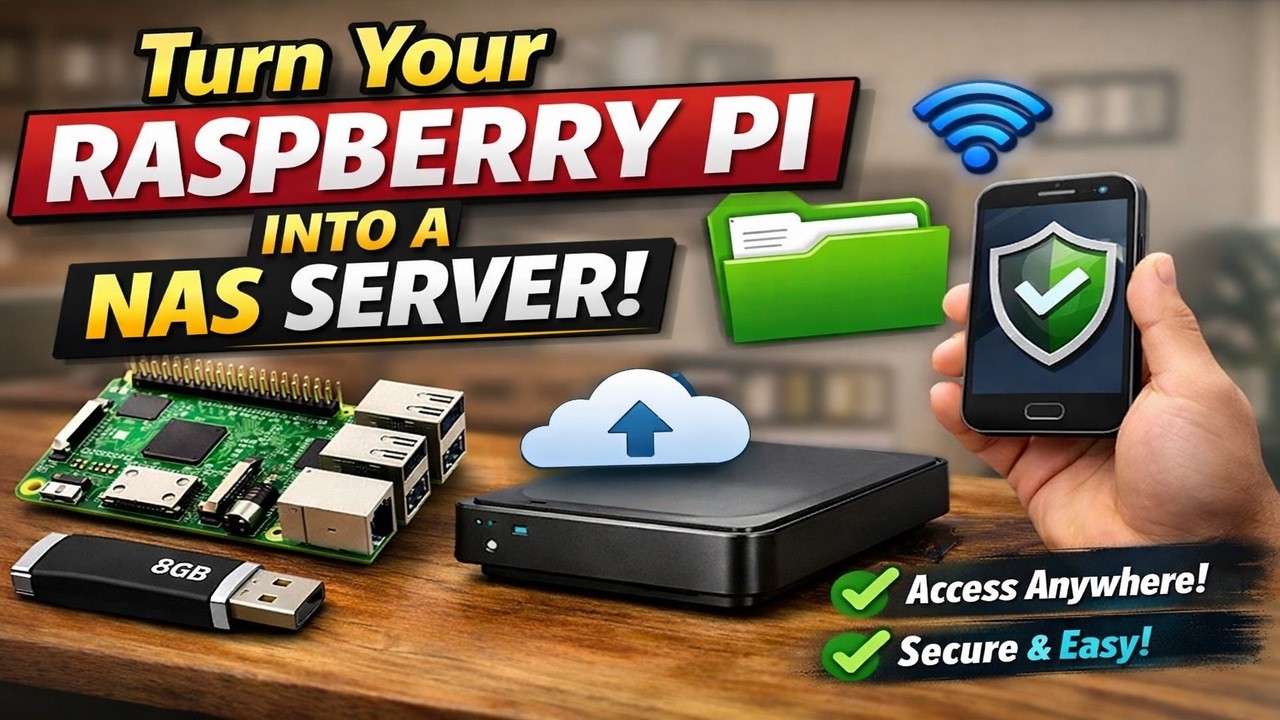 Turn Raspberry Pi into Secure NAS Cloud Server | Headless Setup + Remote Access