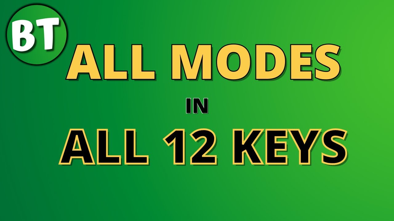 All 7 Modes in All 12 Keys Backing track - 90bpm - Modes workout