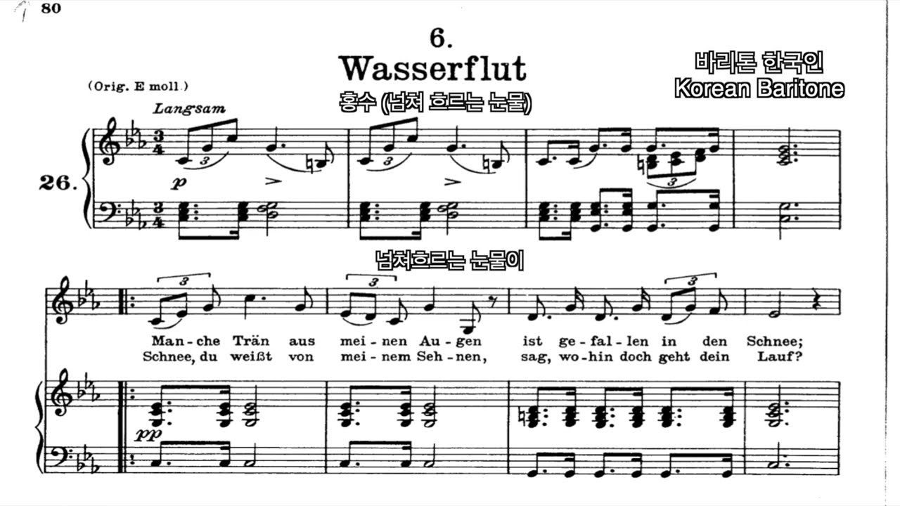 Winterreise, D. 911: No.06, Wasserflut 슈베르트 겨울나그네 06번 홍수(넘쳐 흐르는 눈물)