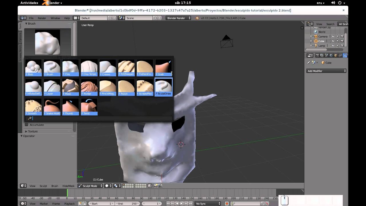Blender: Principios de Esculpido. Parte 3