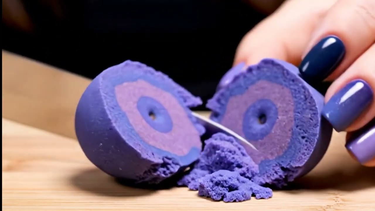 Kinetic Sand Fruit Cutting ASMR Part 1 #fruit #cuttingfruit #kineticsand  #asmr #fyp #ai #glass