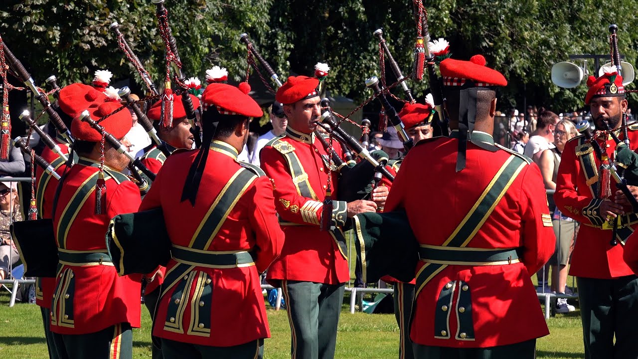 Royal Army of Oman Pipe Band compete 4A final 2024 European Pipe Band Championships Perth Scotland