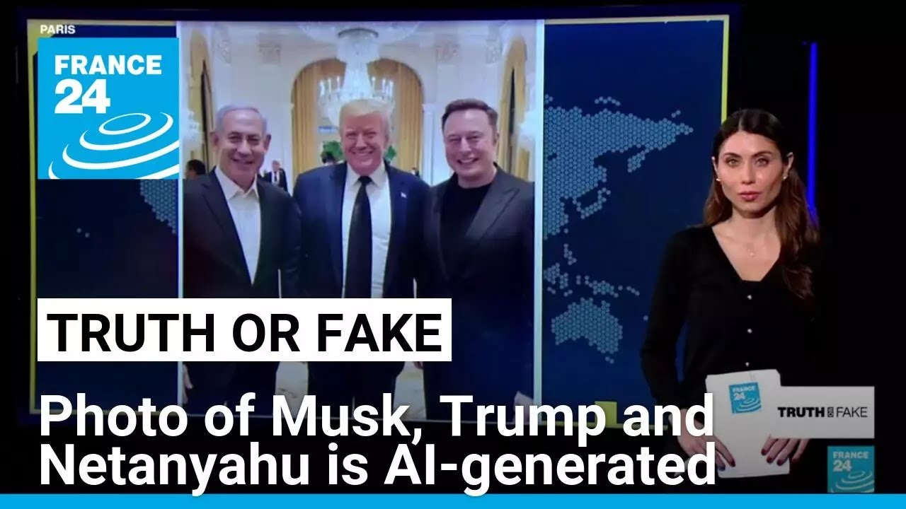 This photo of Musk, Trump and Netanyahu is AI-generated &bull; FRANCE 24 English