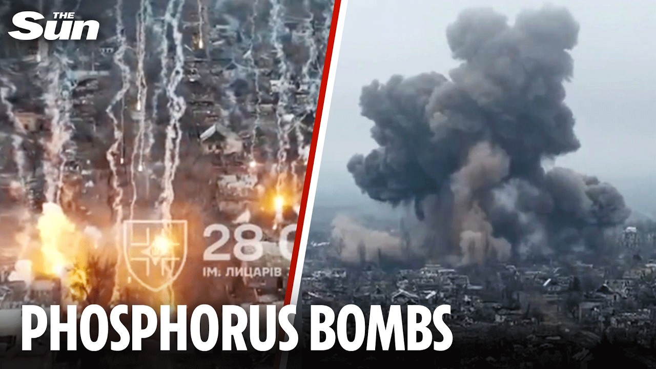 Shocking new video shows Russia using white PHOSPHORUS MUNITIONS to strike Kostiantynivka