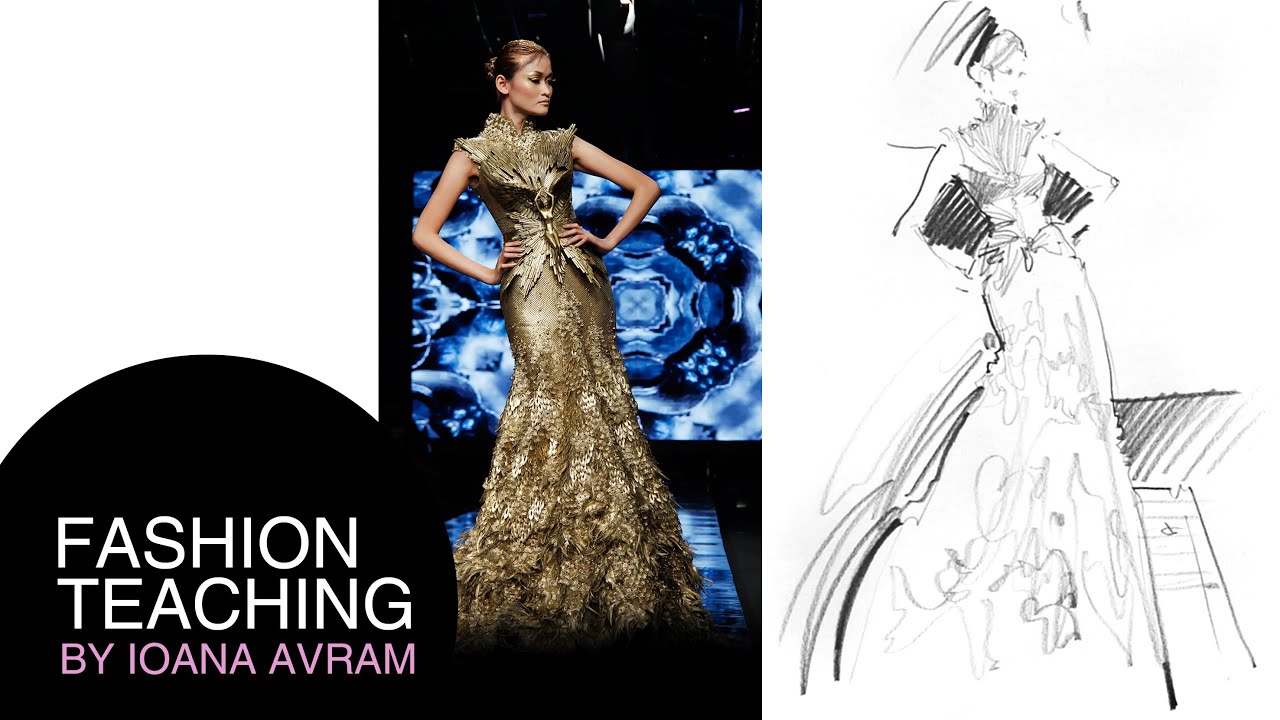 Fashion sketch in pencil inspired by Tex Saverio
