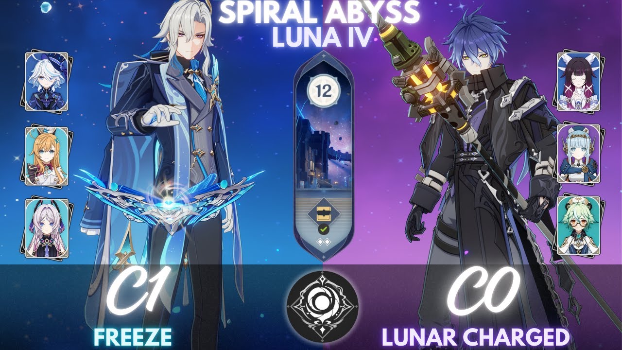 SPIRAL ABYSS LUNA IV - NEUVILLETE C1 FREEZE & FLINS C0 LUNAR CHARGE - FLOOR 12