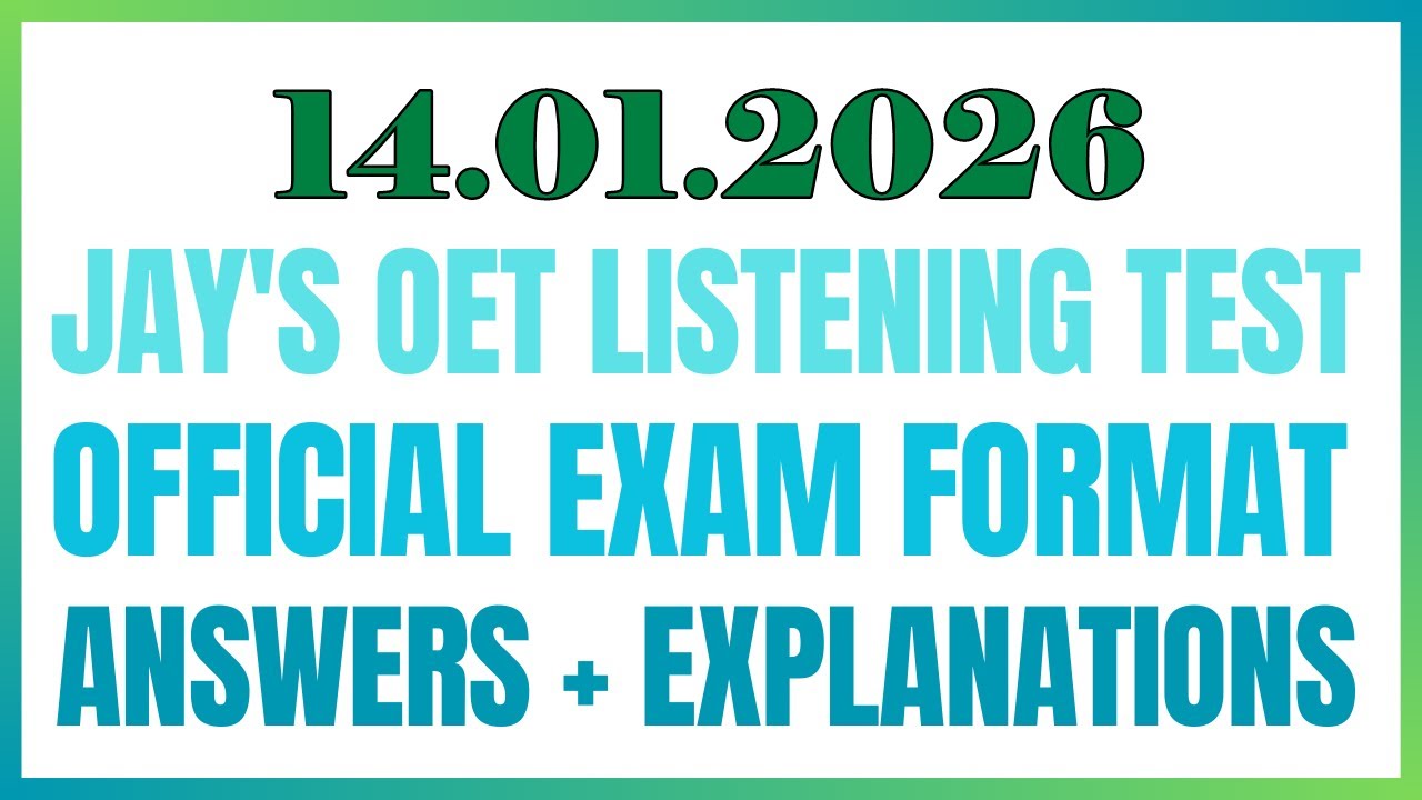 OET LISTENING TEST 14.01.2026 #oet #oetexam #oetnursing #oetlisteningtest