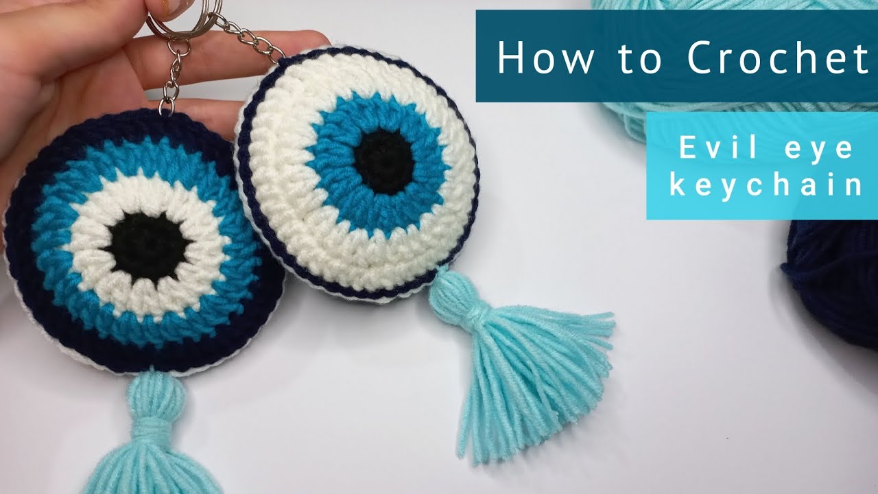 How to Crochet * Evil Eye * keychain/keyrings /Easy & cute keychain crochet