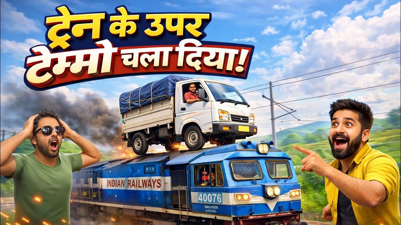 AUTO RICKSHAW TRAIN KE UPAR CHALA DIYA 😱 | Indian Driving Game Gameplay #train #gamer 