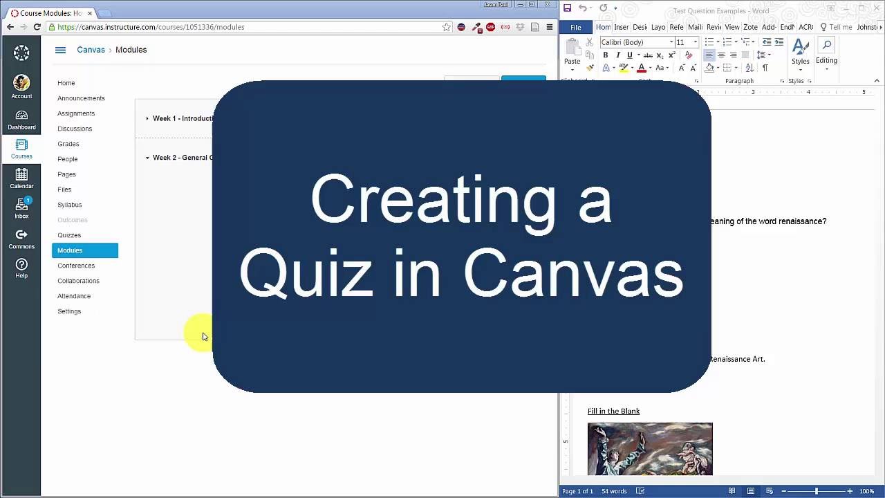 Создание теста в Canvas Instructure