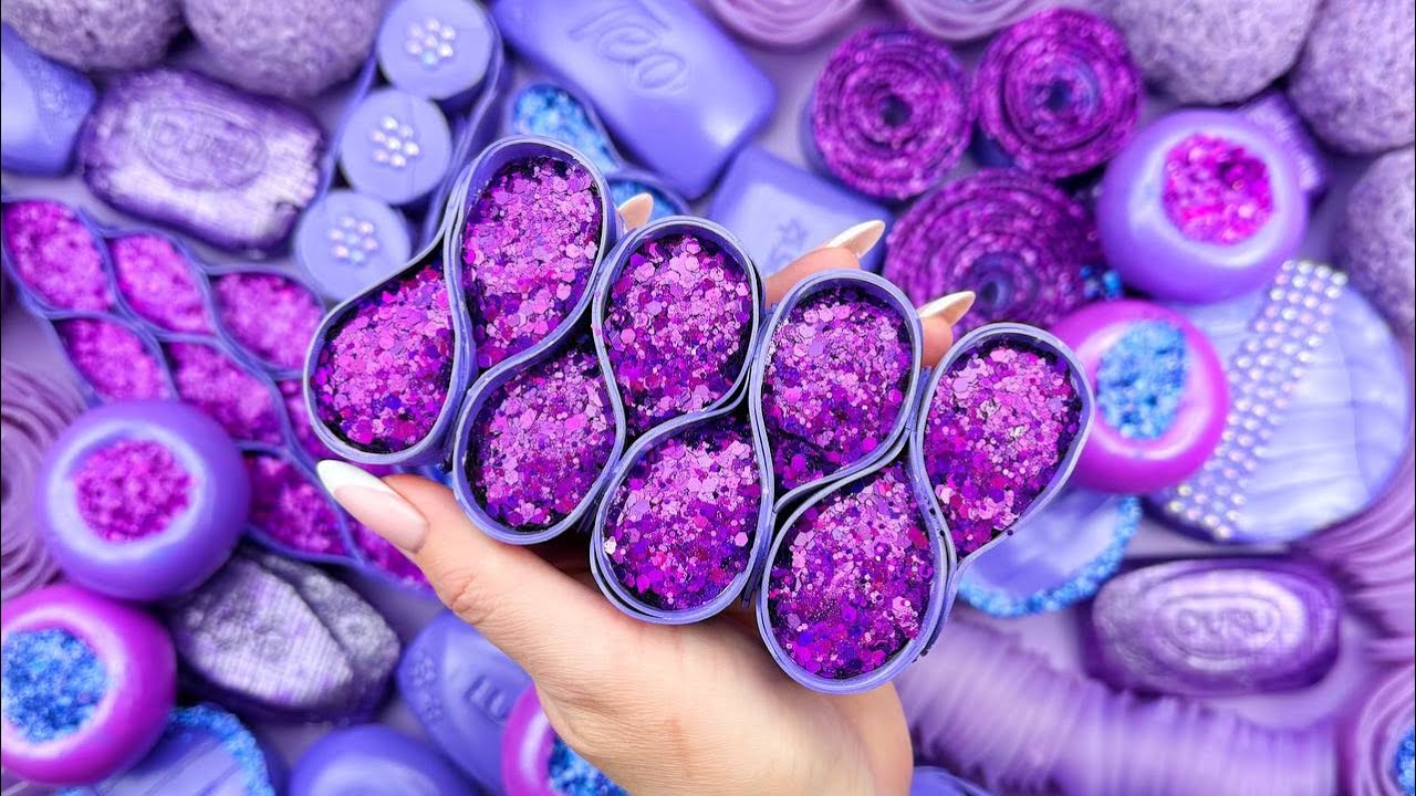 [ASMR]★Crushing★Cutting★and Crafting with Foamy Bubbles★Sparkling Glitter★Soft Starch★