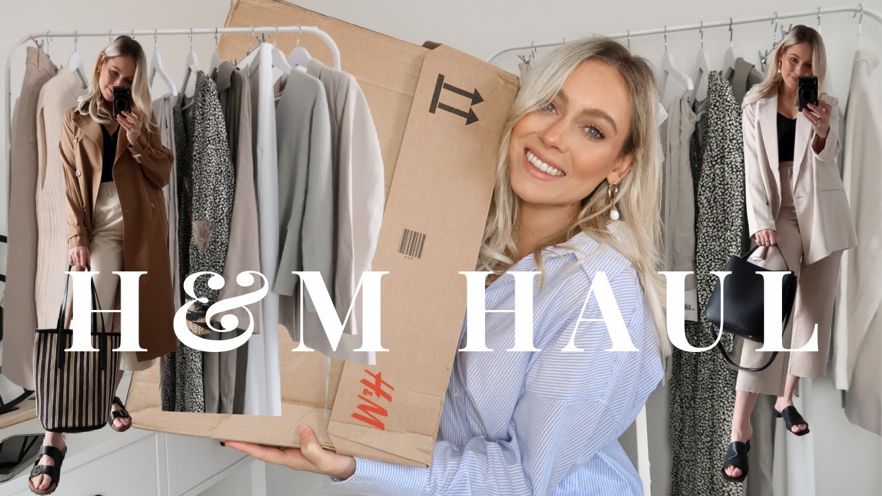 H&M NEW IN TRY ON HAUL! Neutral outfit ideas!