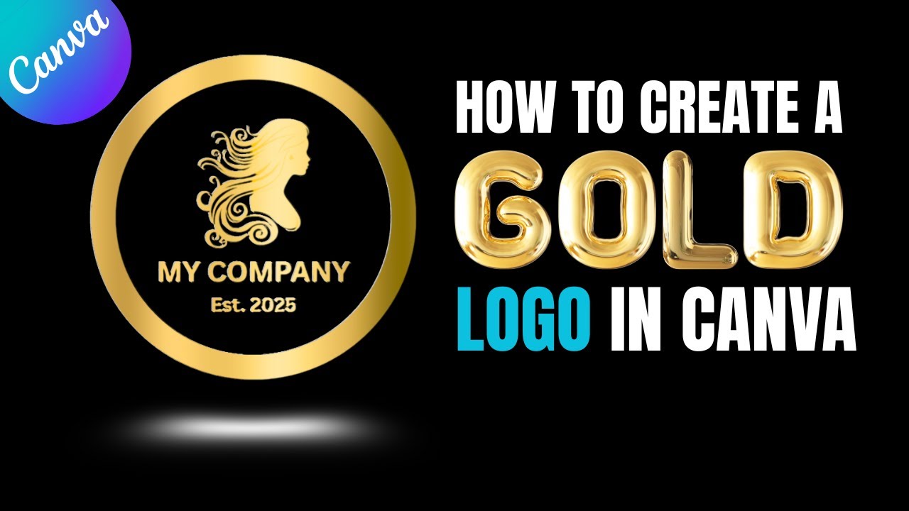 How To Create a Gold Logo in Canva Super Fast!