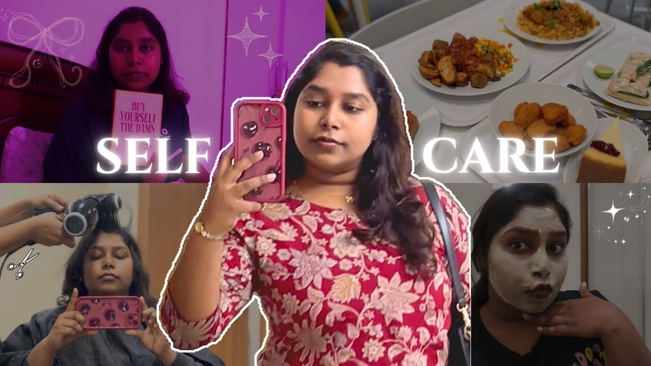 Self Care Routine at Home | Telugu + English | Lifestyle Vlog | haircut 💇‍♀️, skin care🫠, reading 📖