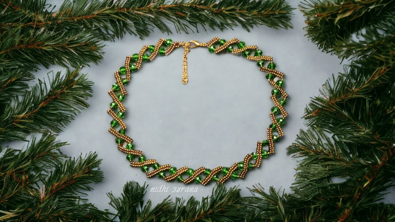 Good Green Necklace/Useful & Easy jewelry making Tutorial/Collar Diy