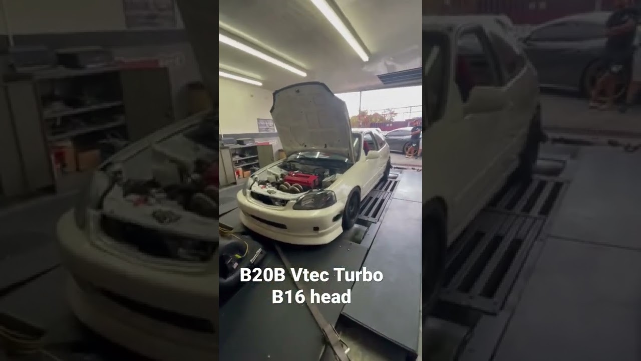 My Honda EK B20B Vtec turbo.  9psi 339 whp