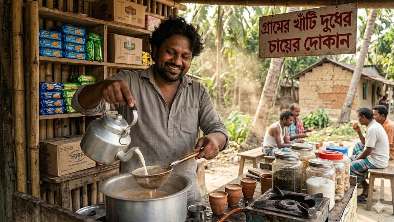 দক্ষিণবঙ্গের সুন্দরবন এলাকার নামকরা খাঁটি গরুর দুধের চায়ের দোকান গুলো থেকে চা খেলাম।