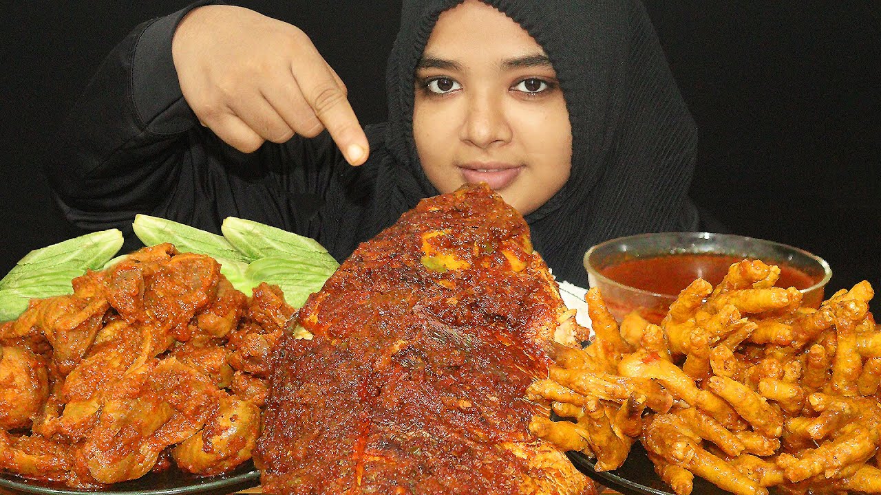 *CHICKEN LEG PIECE CURRY ASMR EATING SHOW || SPICY WHOLE FISH CURRY🐟SPICY CHICKEN LIVER CURRY #ASMR