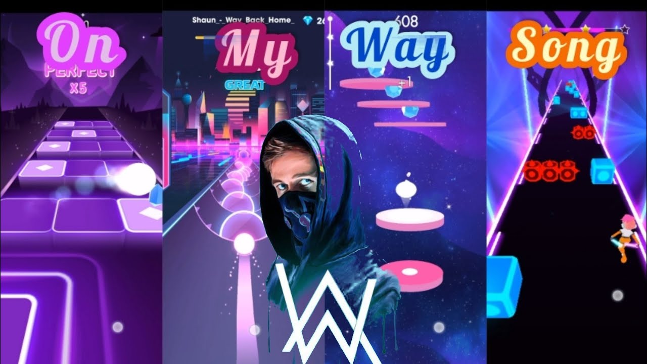 Alan Walker - On My Way - Tiles Hop Vs Beat Roller Vs Beat Jumper Vs Beat Balder 3D