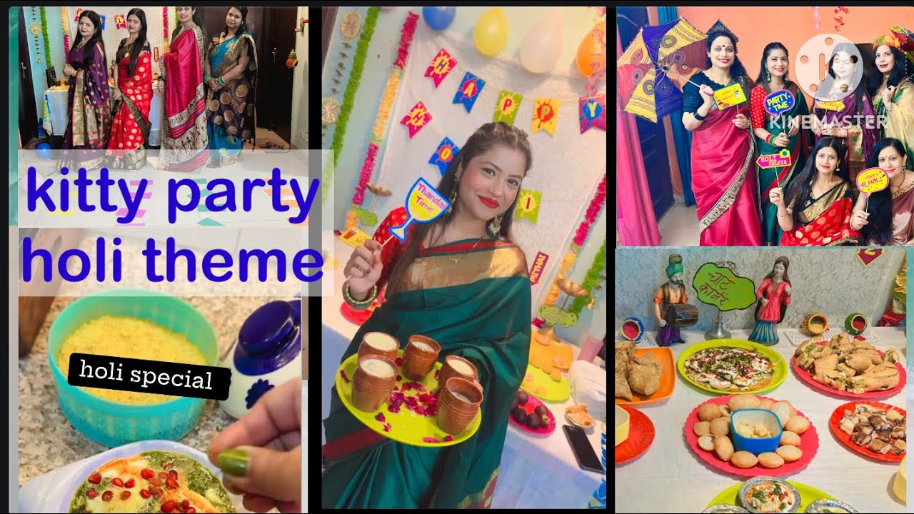 kitty party holi theme | colourful holi kì colourful game and preparation | vlog with shweta |