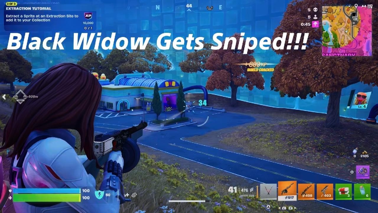 Fortnite Black Widow Gets Sniped!!!