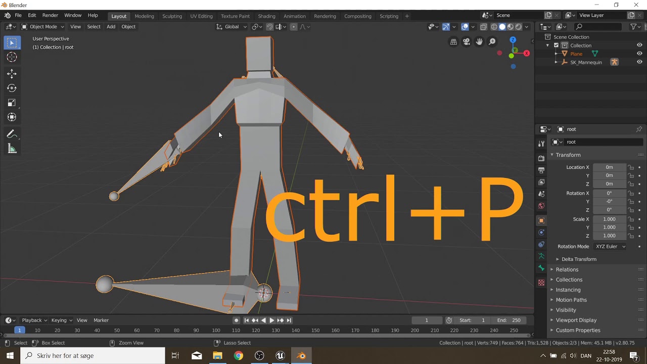 Rig Character to UE4 skeleton in Blender - Tutorial
