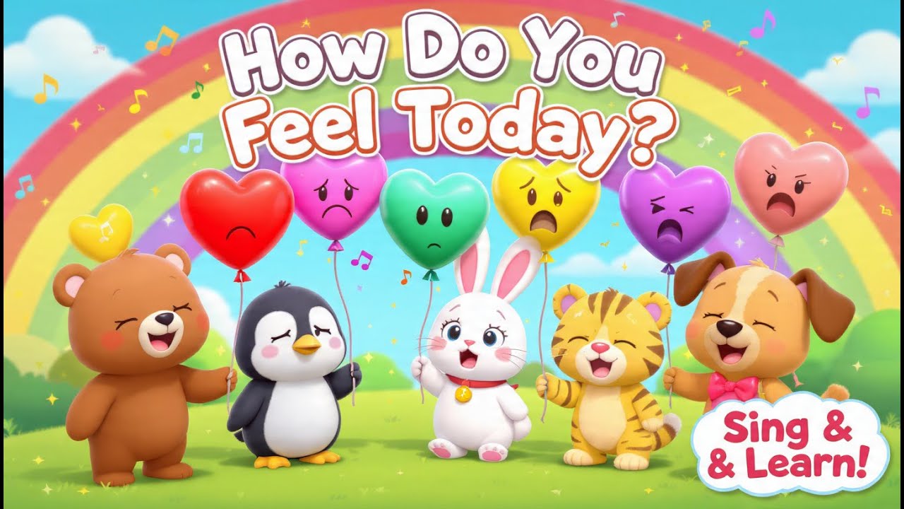 How Do You Feel Today? | Animal Feelings Song for Kids 🐻🎵 | Learn Emotions with Music