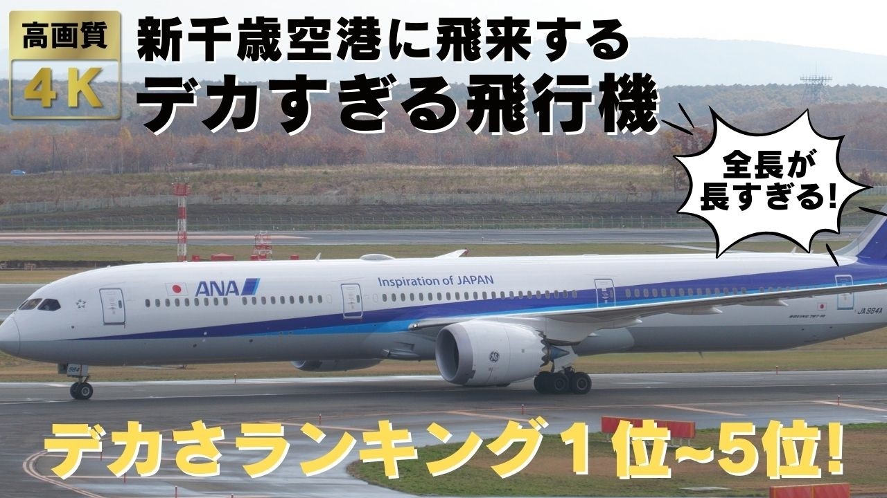 【新千歳空港 CTS】新千歳空港に飛来する巨大な飛行機ランキング１位～５位！迫力満点のデカすぎる飛行機の離着陸・地上走行をお届けします！