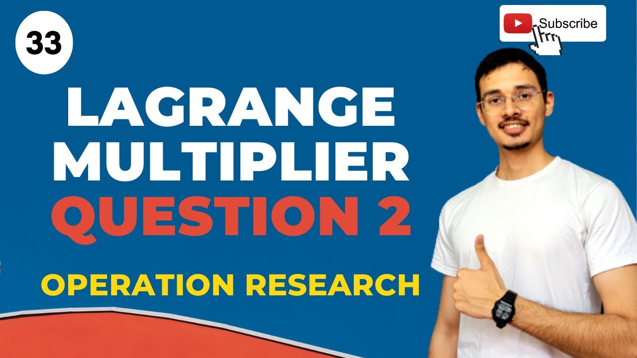 Lagrange Multiplier method in optimization Questions in Hindi | Part 2 | Lect.33