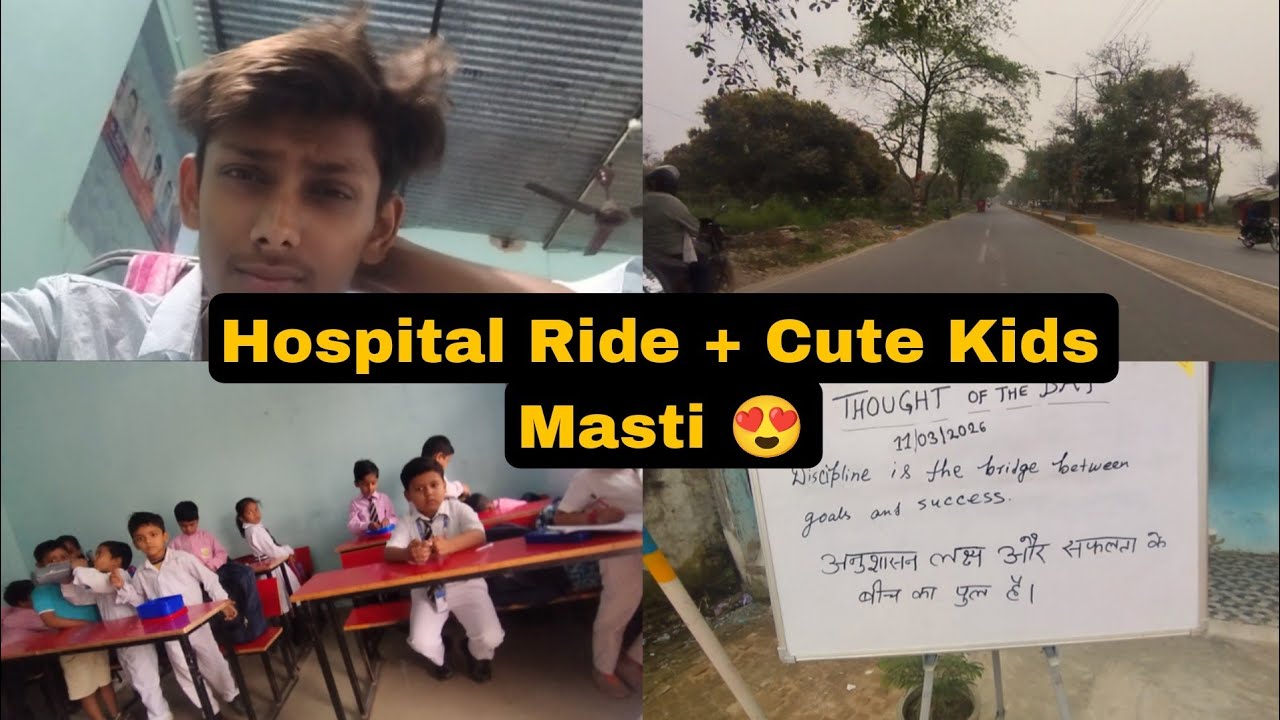 Hospital Ride Vlog 🏍️ | School Lunch Time Masti 😅 | Cute LKG Kids | A Day in My Life Vlog