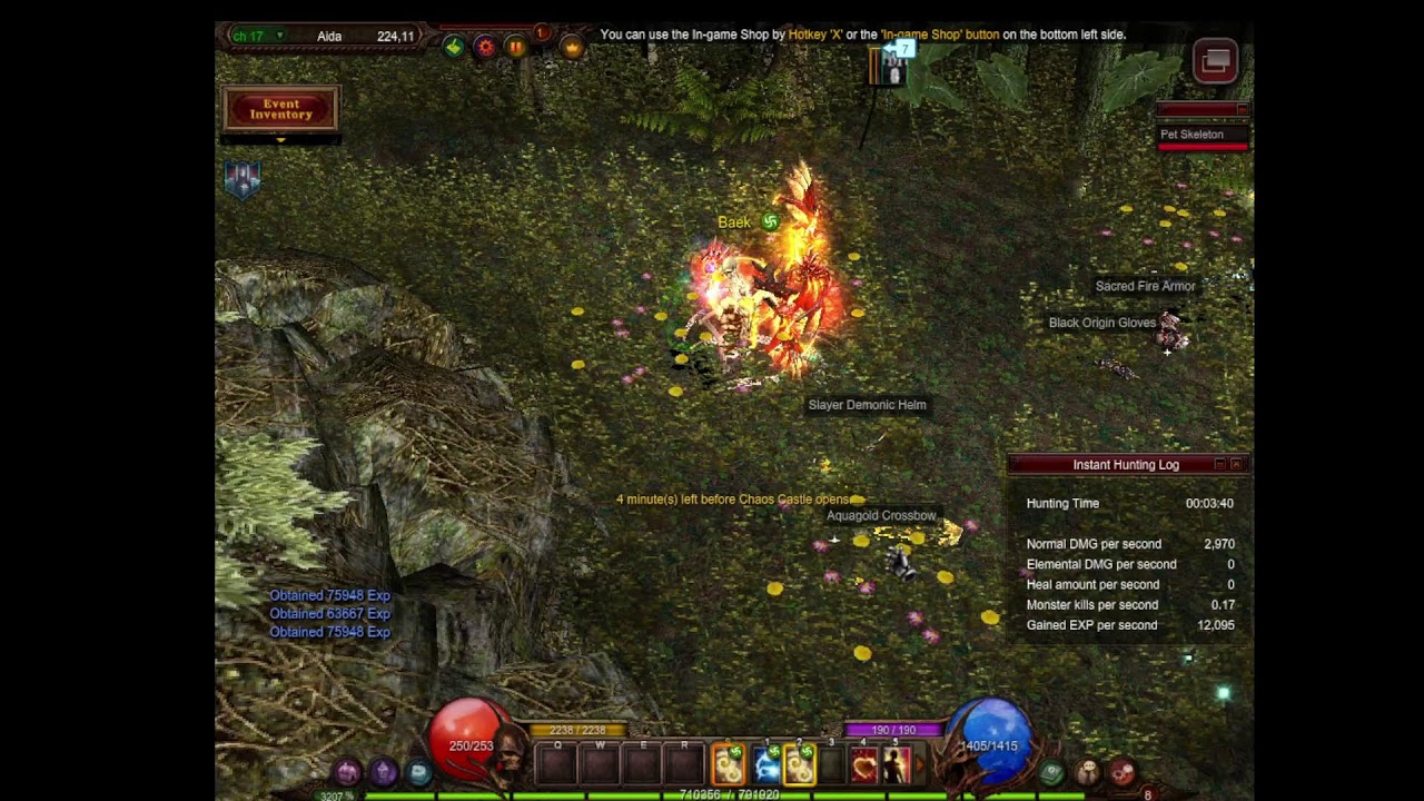 MU online -國際服 - 2/3號 速度服開啟 小練一下女法