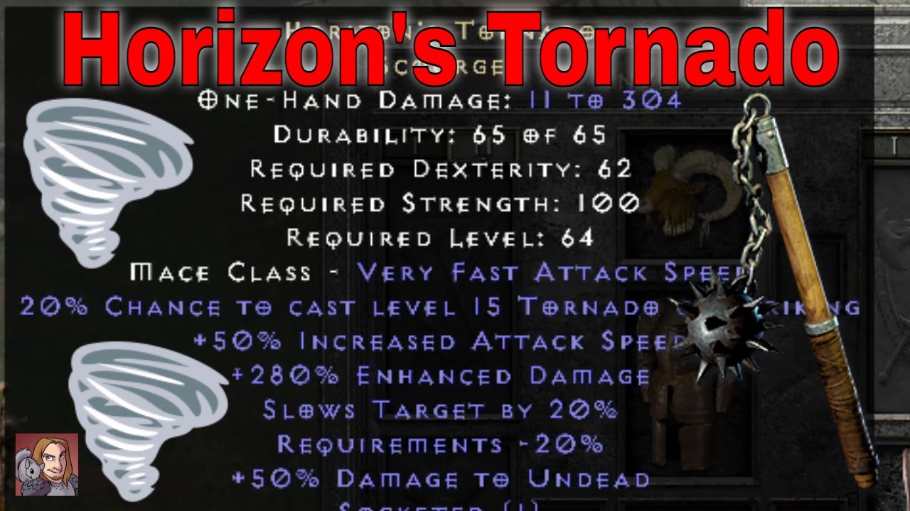 D2R Unique Items - Horizon's Tornado (Scourge)