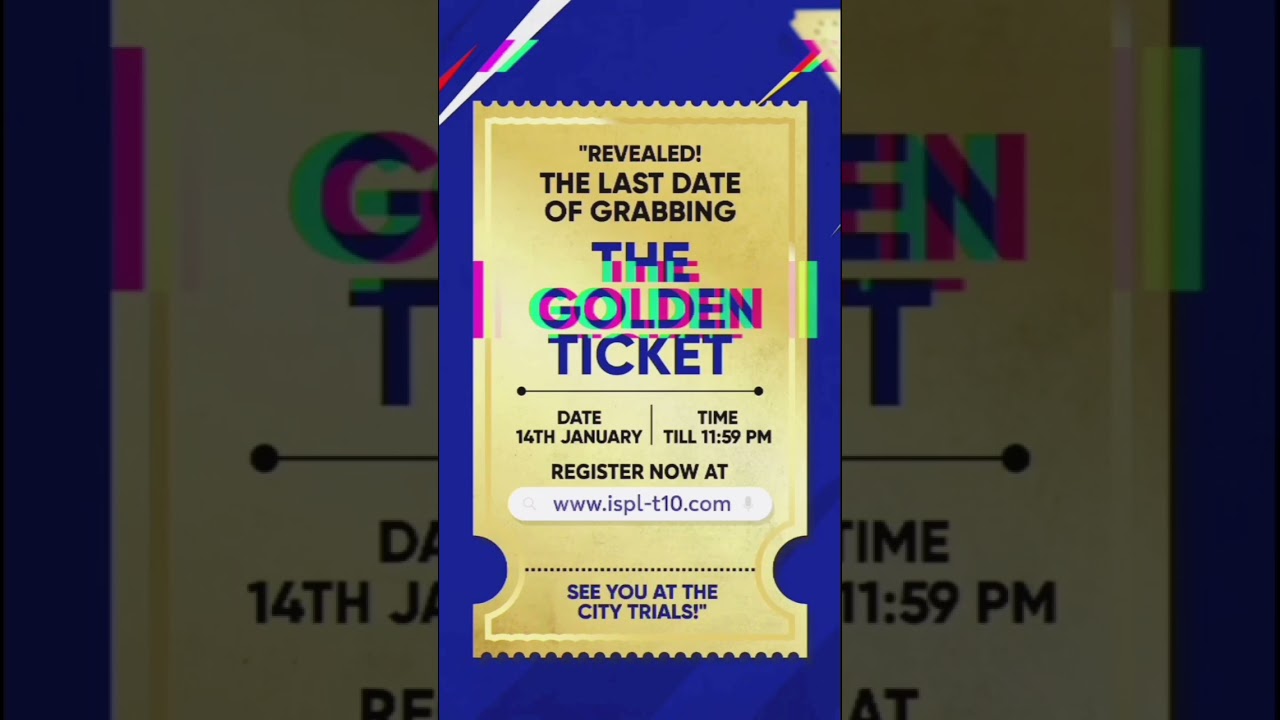 ISPL✅Golden Ticket🎫Register Now #ispl #isplt10 #isplupdate #tenniscricket #india