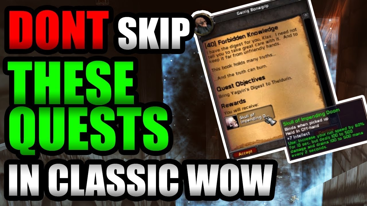 НЕ пропускайте эти задания во время прокачки в Classic WoW!!!