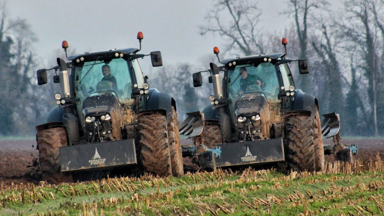 PLOWING IN ITALY x2 Deutz Fahr 7250 WARRIOR Aratura 2019 |Mud conditions