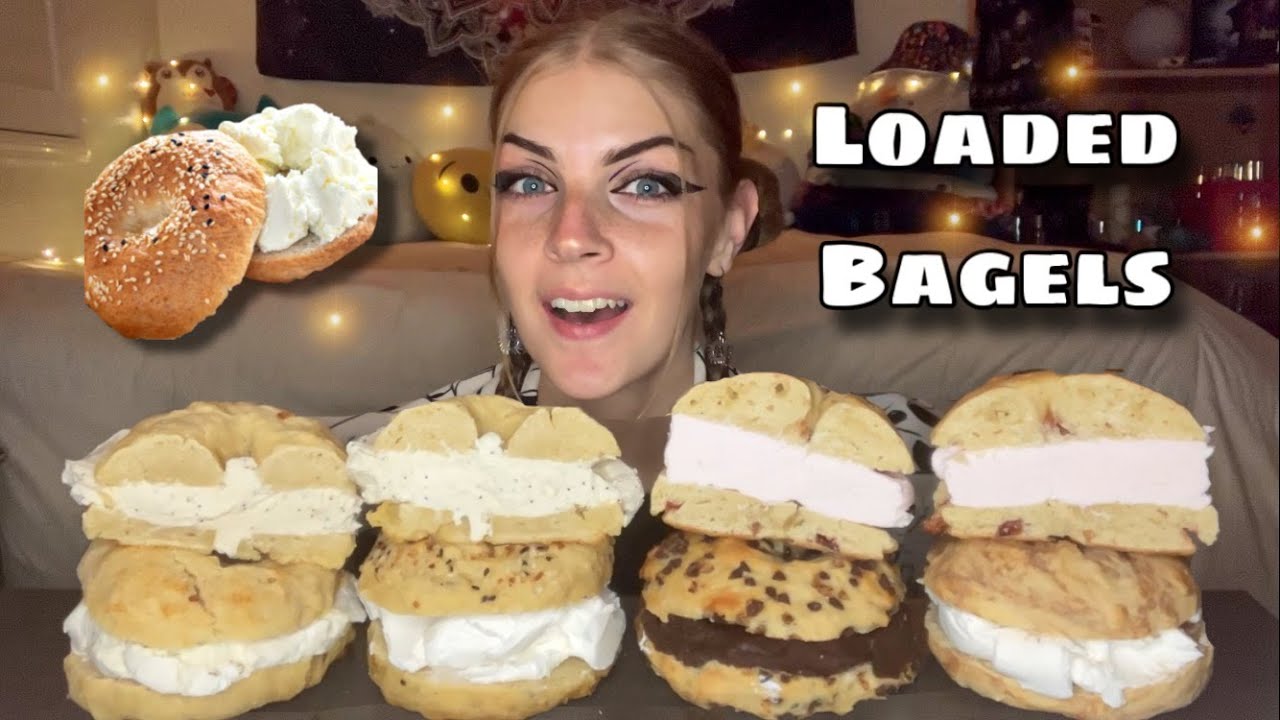BAGELS AND CREAM CHEESE MUKBANG! (Vegan) (No Talking)