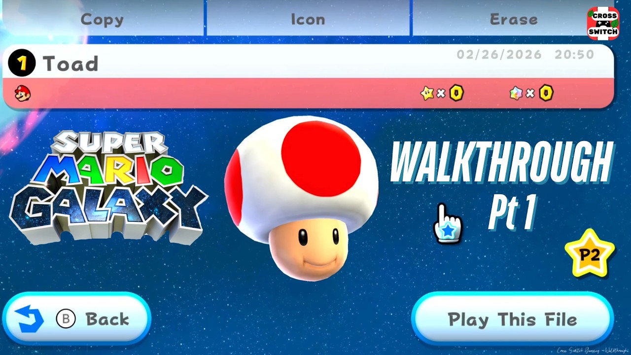 Super Mario Galaxy Walkthrough - Getting Started, Good Egg Galaxy 🍄 Game Tutorial (no commentary)