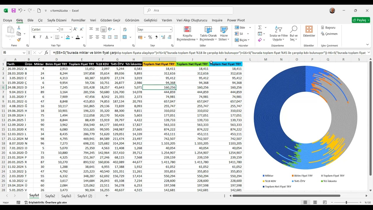 FORMÜL İÇİNE AÇIKLAMA VEYA YORUM SATIRI NASIL EKLENİR?