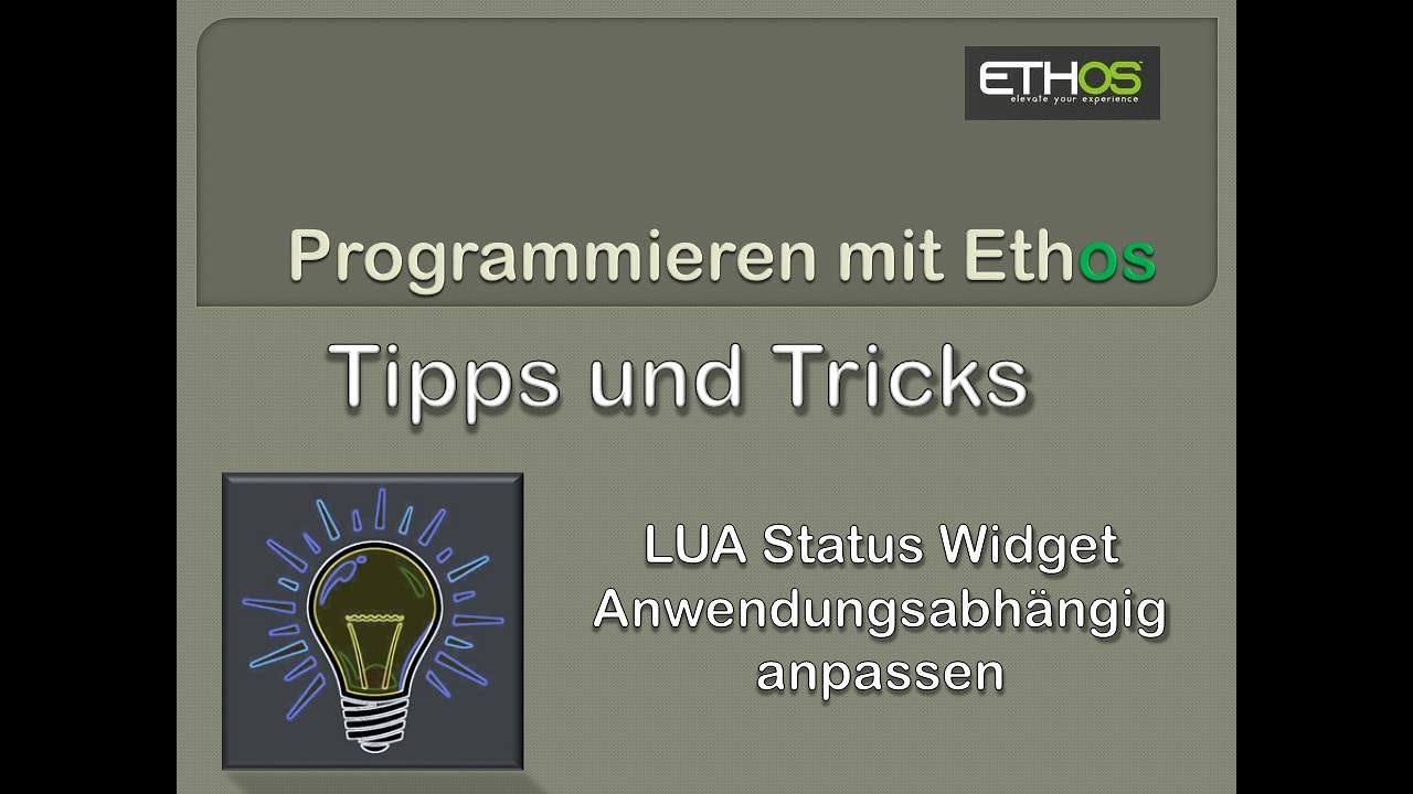 LUA Status und Gauge Widget. Scripte Anwendungsspezifisch anpassen