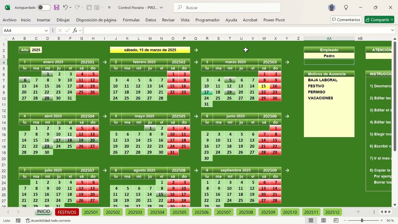 Segundos cambios en el Control Horario