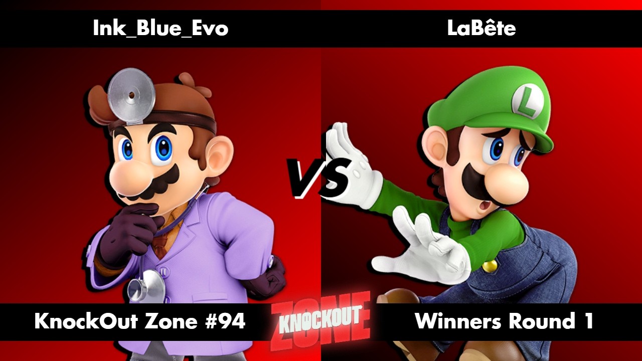 KnockOut Zone #94 - SSBU Winners Round 1 - Ink_Blue_Evo (Mario) vs LaBête (Luigi)