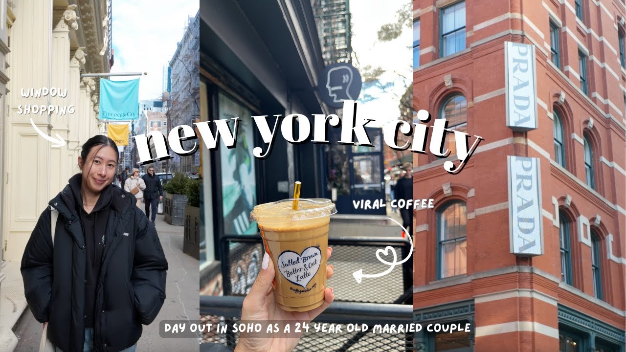 Married at 24 in NYC - A day in Soho | Prada, LV, Viral Coffee, 7th St Burger