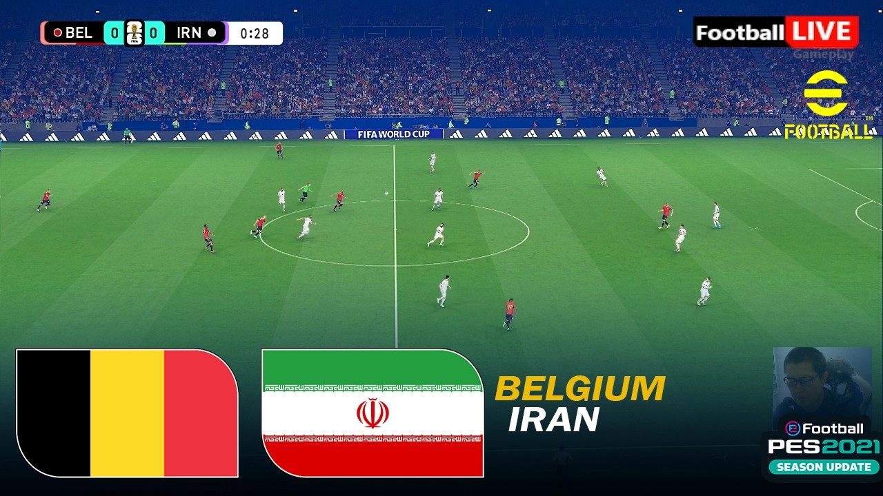BELGIUM vs IRAN - World Cup 2026 Full Match Simulation eFootball PES 2021 Gameplay