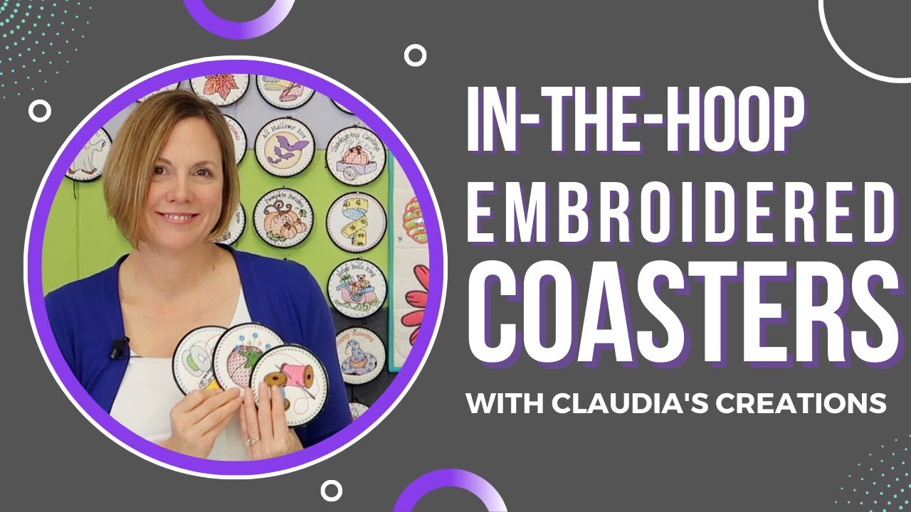 Embroidered COASTERS with Claudia's Creations