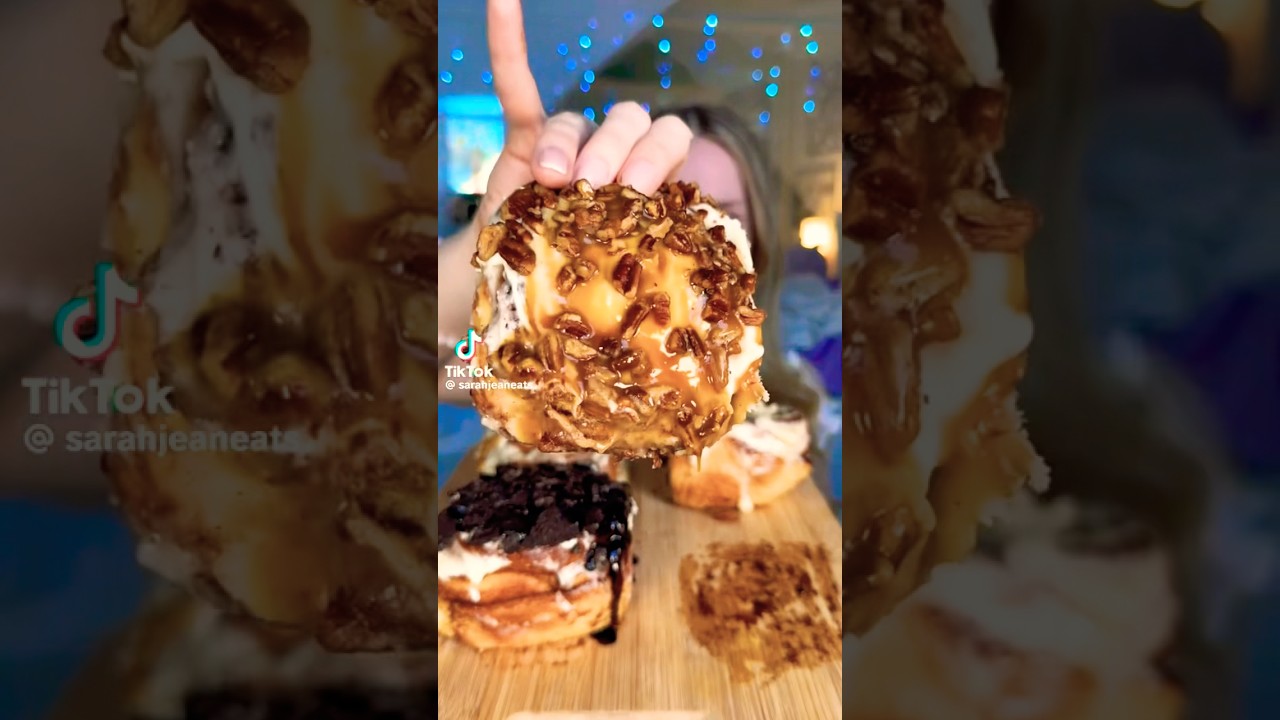 TIK TOK- LOADED CINNABON MUKBANG😱🤤🔥 #mukbang #cinnamoroll #viralmukbang #foodie #asmr #fypyoutube