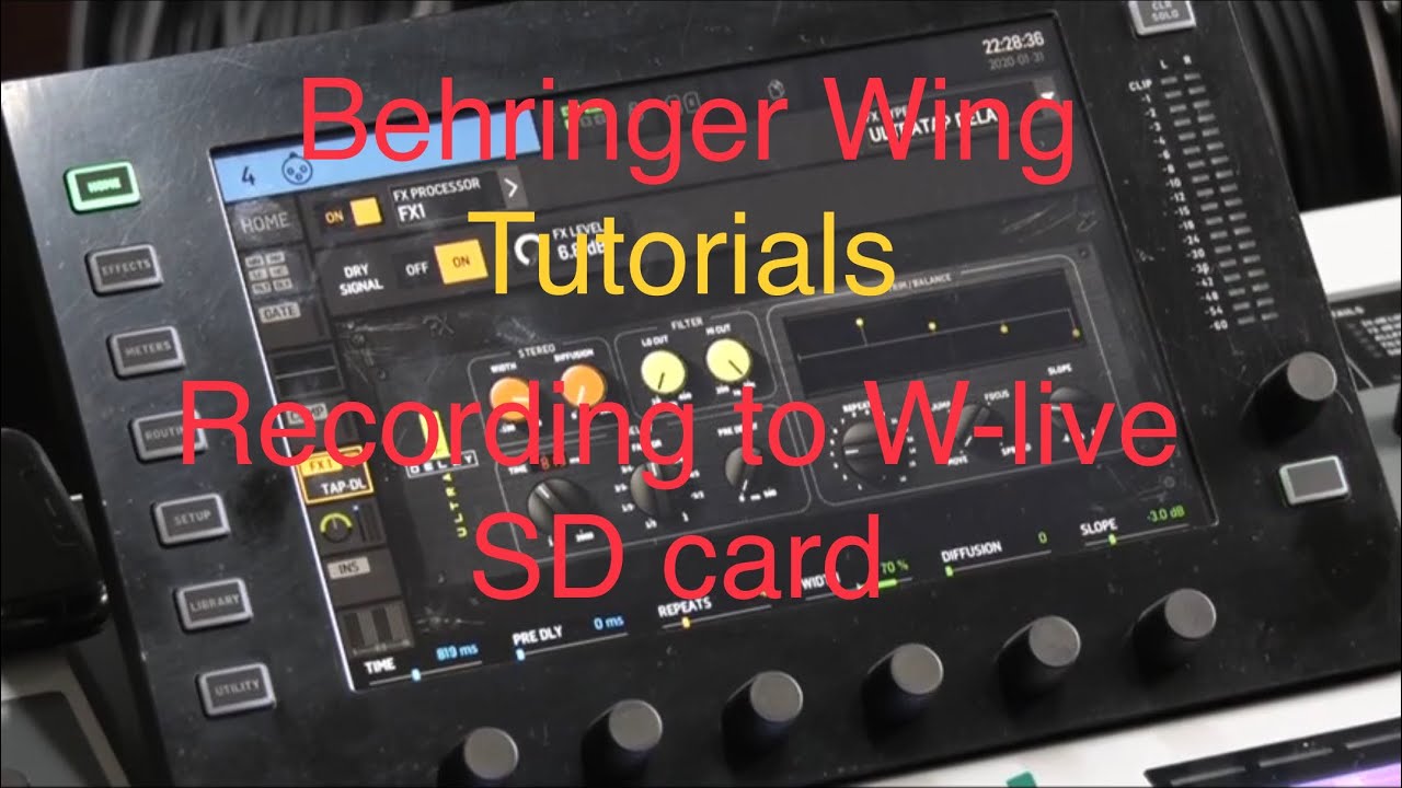 How to  record to W Live Card (SD CARD Slots) with Behringer Wing