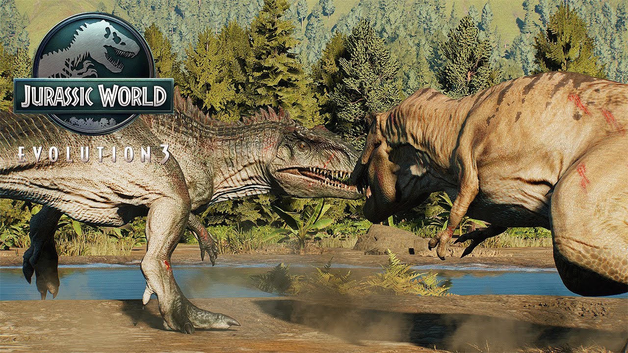 TYRANNOSAURUS REX VS GIGANOTOSAURUS | Jurassic World Evolution 3