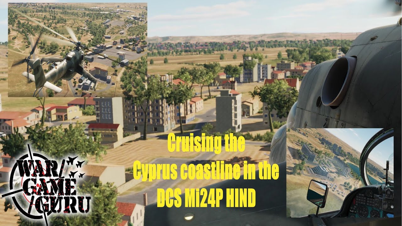 DCS Mi24P HIND - Casually cruising the Cyprus coastline on the DCS Syria Map in the Mi24P HIND