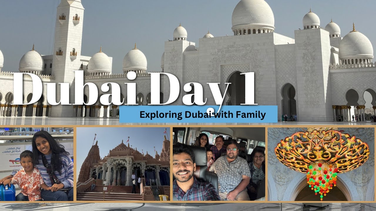 DUBAI DAY 1 | MUMBAI  ते DUBAI प्रवास | GRAND MOSQUE | BAPS MANDIR | DUBAI SERIES | DG VLOG