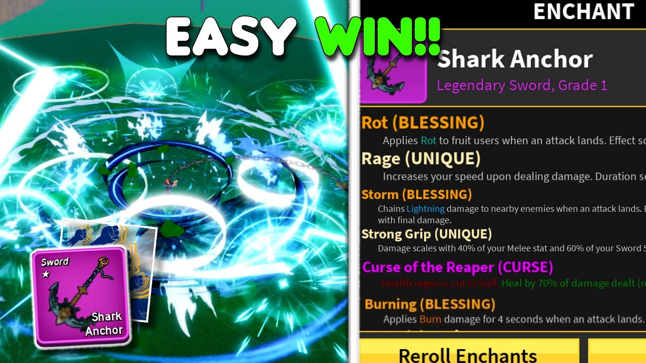 I got the INSANE Shark Anchor Enchantment in Blox Fruit!!
